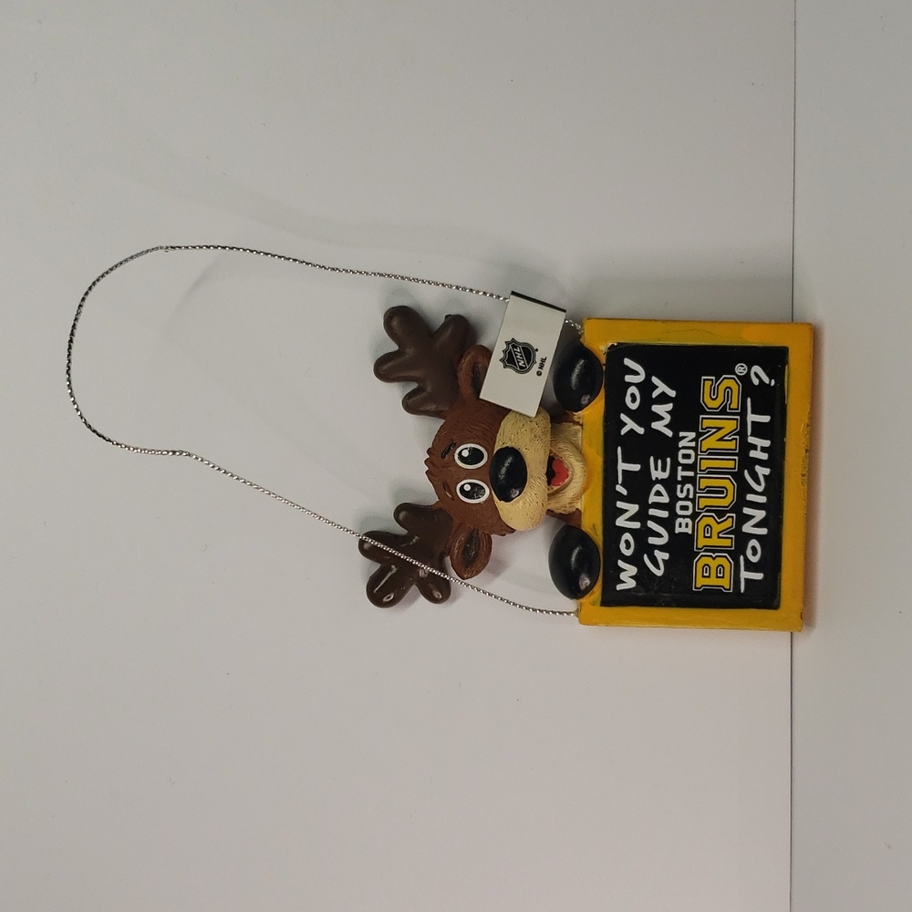 NHL Bruins- "Won't You Guide My Bruins Tonight" Reindeer Ornament